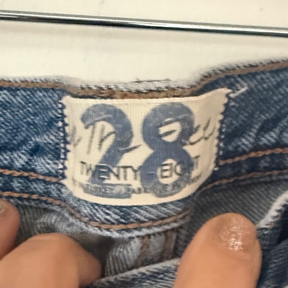 Free People Distressed Cropped Jeans in Blue - Picture 3 of 4